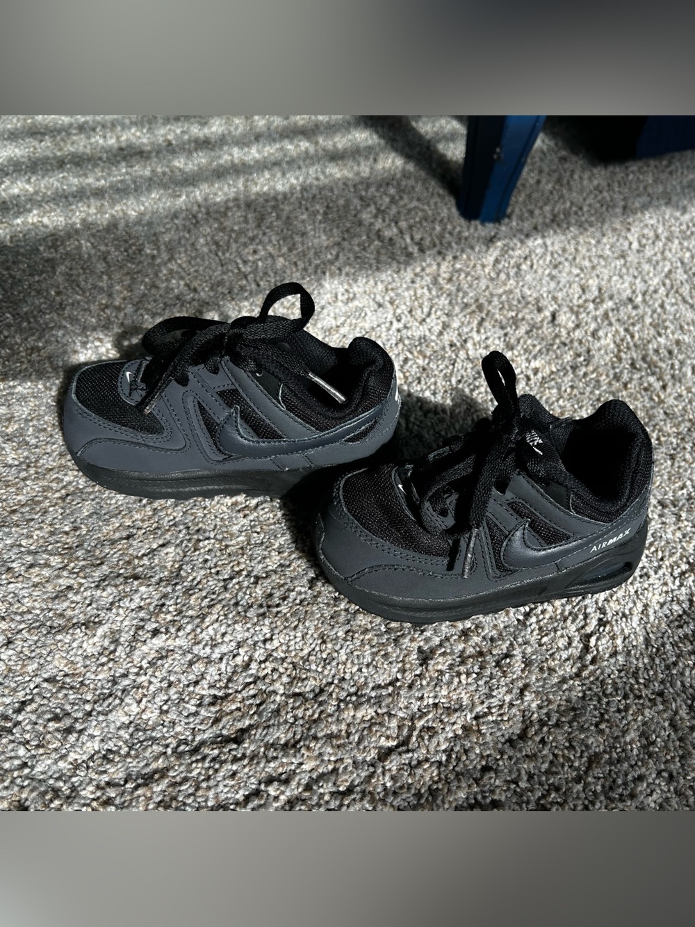 Nike Kids Black and Dark Gray Air Max Style Sneakers